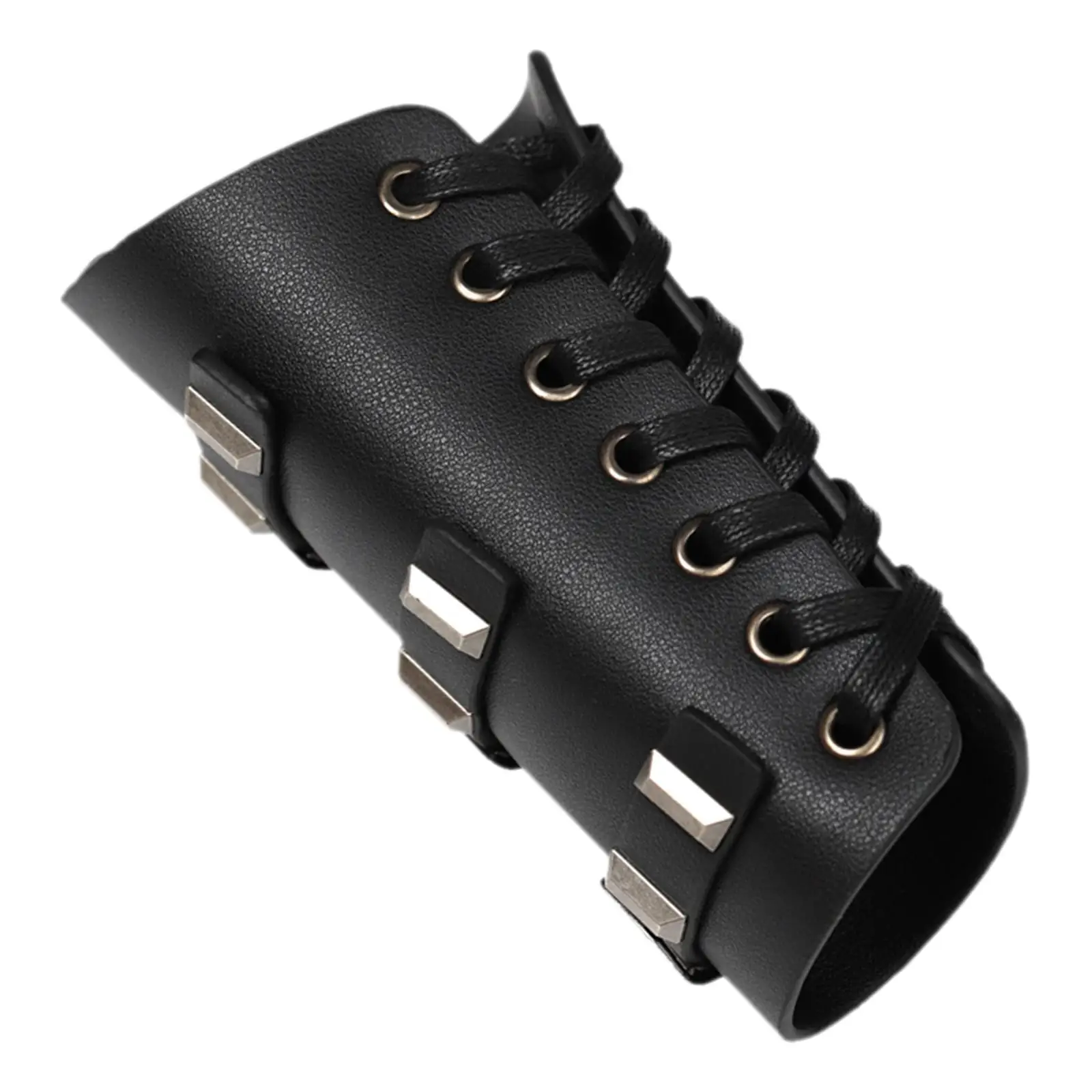 Braçadeiras de braço de couro sintético vintage com fivela de manopla unissex para apresentações de palco de Halloween