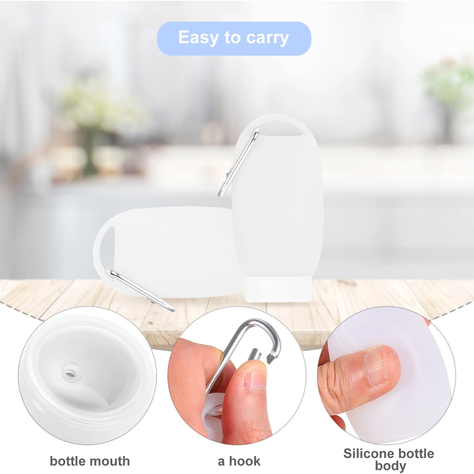 

10Pcs Portable Silicone Travel Bottles Empty Containers Mini Lotion Bottles Perfume Carabiner Storage for Liquids