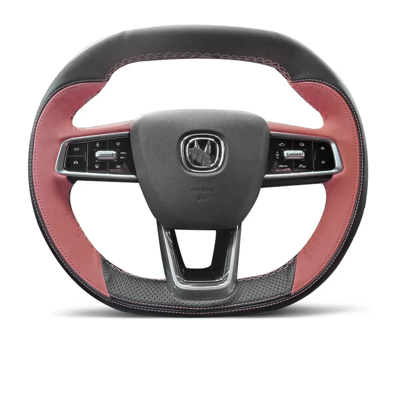 

For Changan UNIV UNIT UNIK 2th CS55 PLUS Hand Sewn Needle Thread Car Steering Wheel Cover special protect Accessories Leather