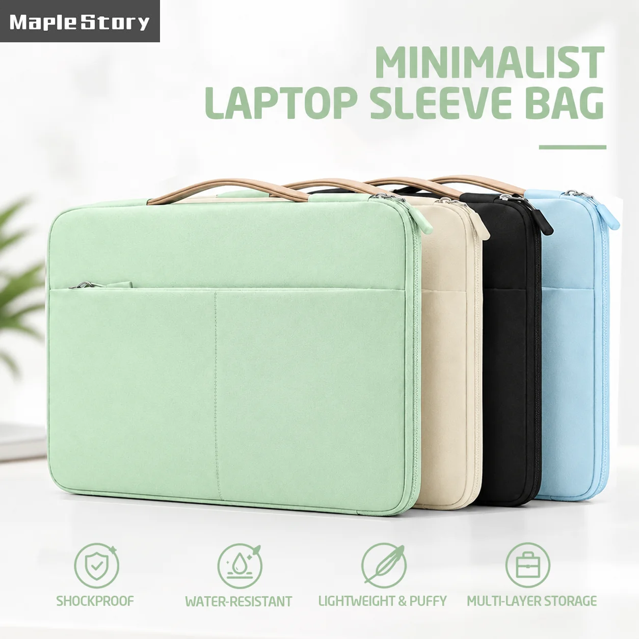 Puffy Laptop Sleeve Bag with Handle Front Pocket Water Resistant Case for MacBook HP Lenovo Dell ASUS 13-14/15-16Inch Laptop Bag