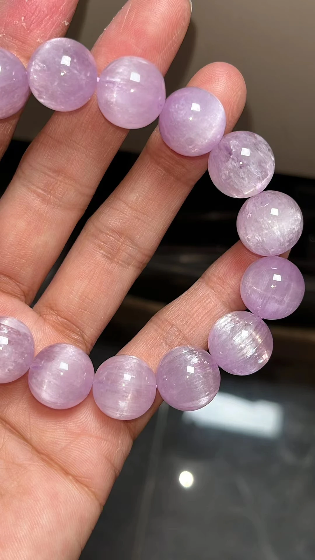 Natural Purple Kunzite Cat Eye Round Beads Bracelet 10mm Women Men Kunzite Fashion Bracelet Jewelry AAAAAA