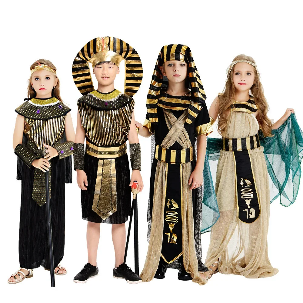 Egyptian Princess Cosplay Costume For Children Brilliant King Pharaoh Clothes Greek King Son Performing Outfit Women's