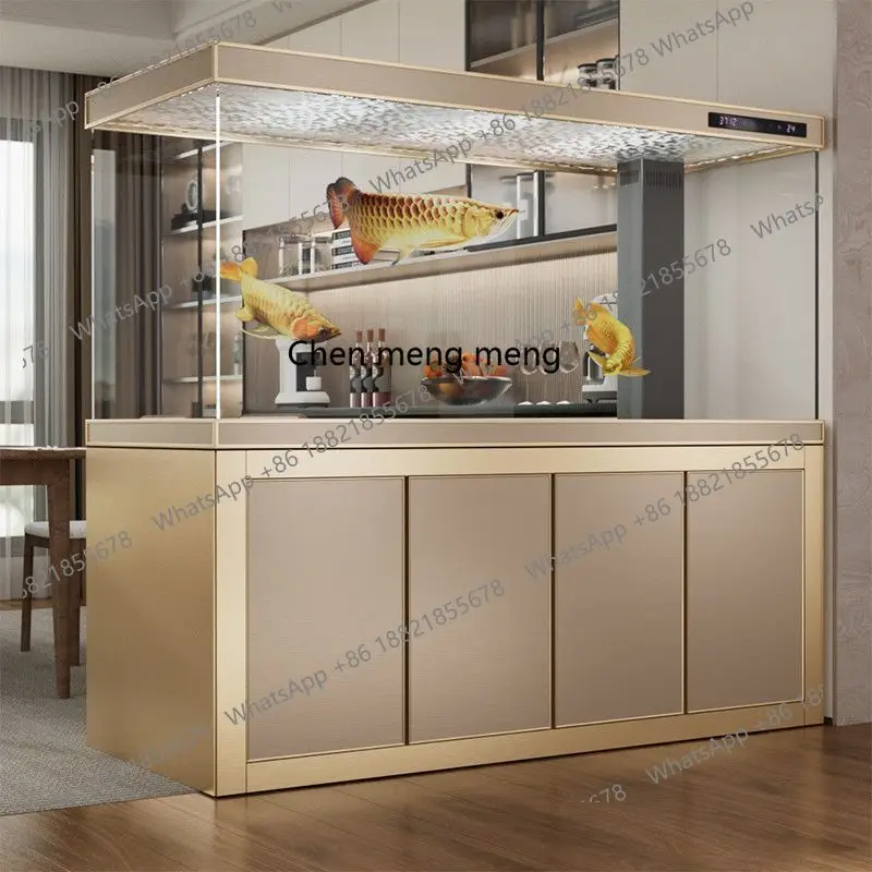 

Medium and large living room partition screen home office ultra-white glass aquarium