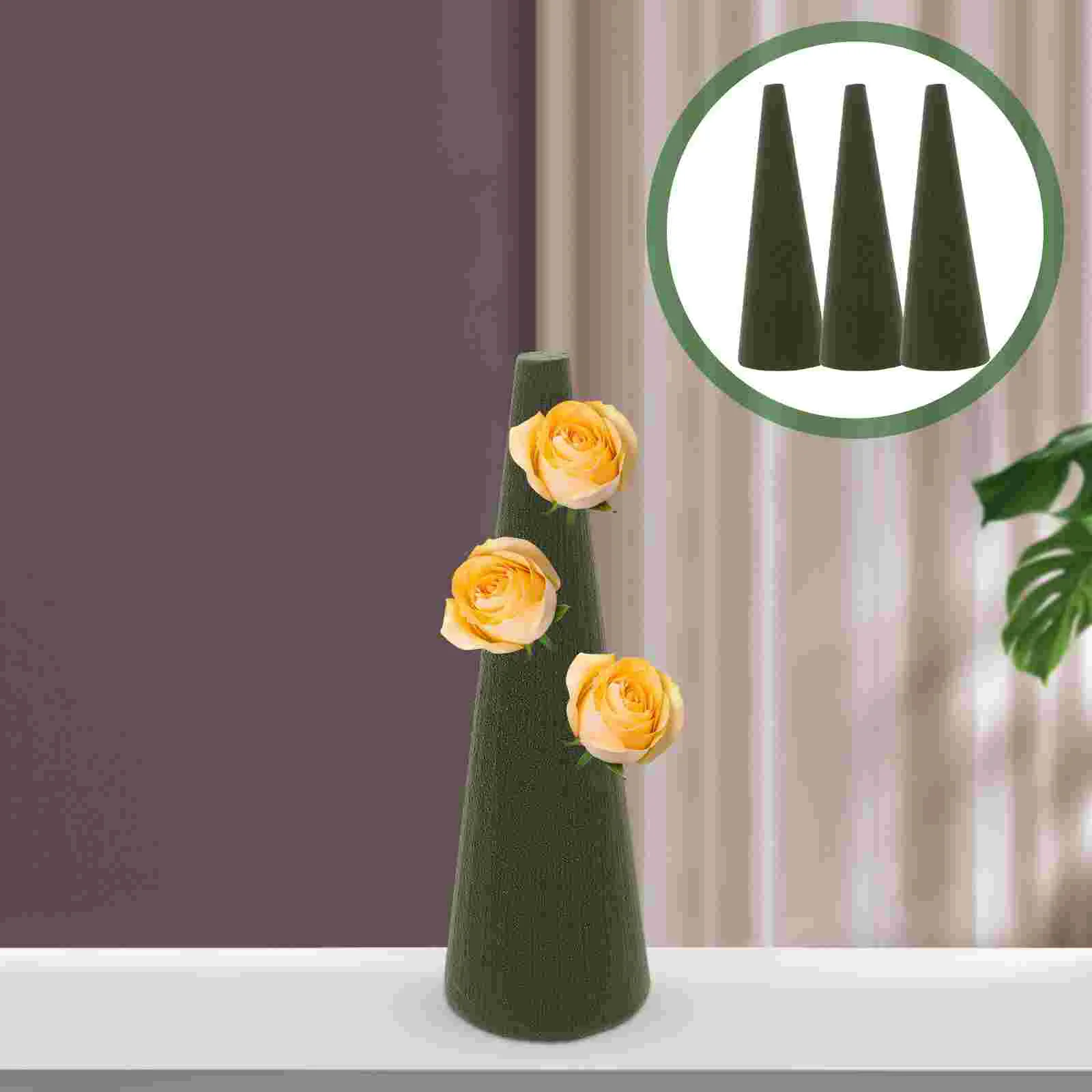 4 Pcs Christmas Tree Flower Arrangement Mud Blocks Cone Sponge Base Bricks Tile Artificial DIY Floral Foams