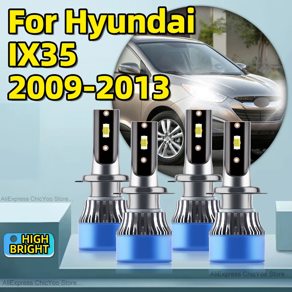 

2/4Pcs 28000LM LED Headlight H7 Turbo Lamp 6000K CSP Chip Car Bulbs with Fan Cooling For Hyundai IX35 2009 2010 2011 2012 2013