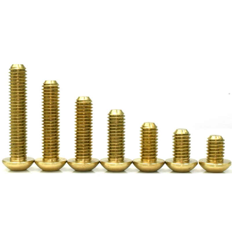 M6 ISO7380 Copper Alloy Button Head Screws, High Conductive Hex Socket Bolts for RC Car FPV Drone Frame HHX