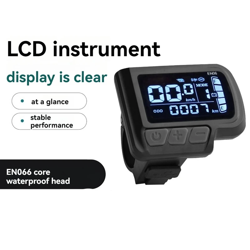 LCD-EN06 Electric Bike LCD Display Meter Dashboard Panel With USB 24V 36V 48V For Mountain Bike Electric Scooter 6Pin