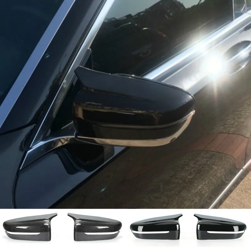 A Pair Carbon Fiber Car Rearview Mirror Cap Cover Trim For BMW 5 7 Series G30 G38 G11 G12 2017-2020 Car Styling Accessories