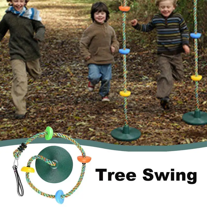 Swing Climbing Rope Outdoor Climbing Rope with Disc Large Load-bearing Climbing Rope Swings for Trees Heavy Duty Disc Swing Seat