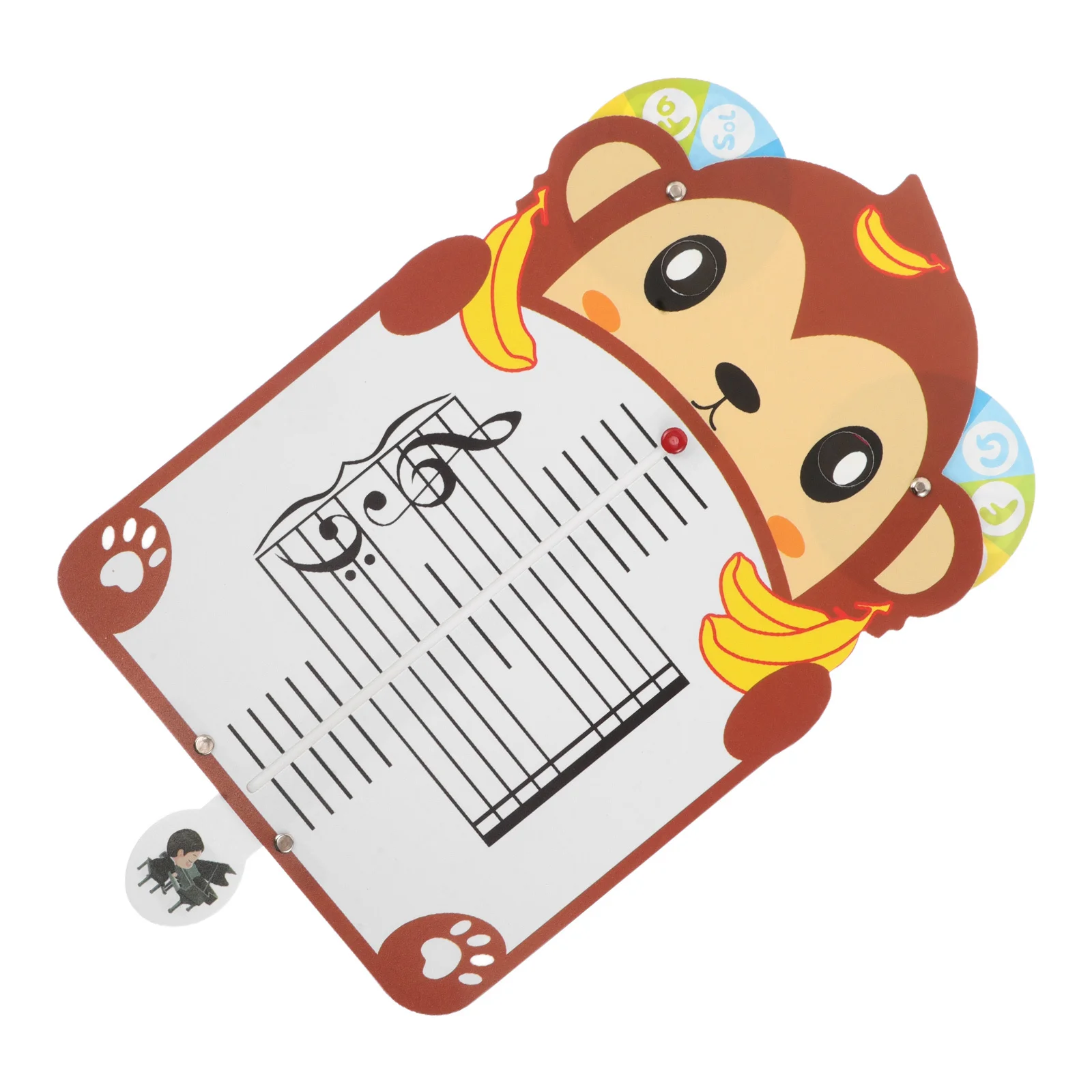 

Music Education Note Card Monkey Shape Movable Practice Board for Student Teacher Classroom Beginner Music Theory Learning Tool