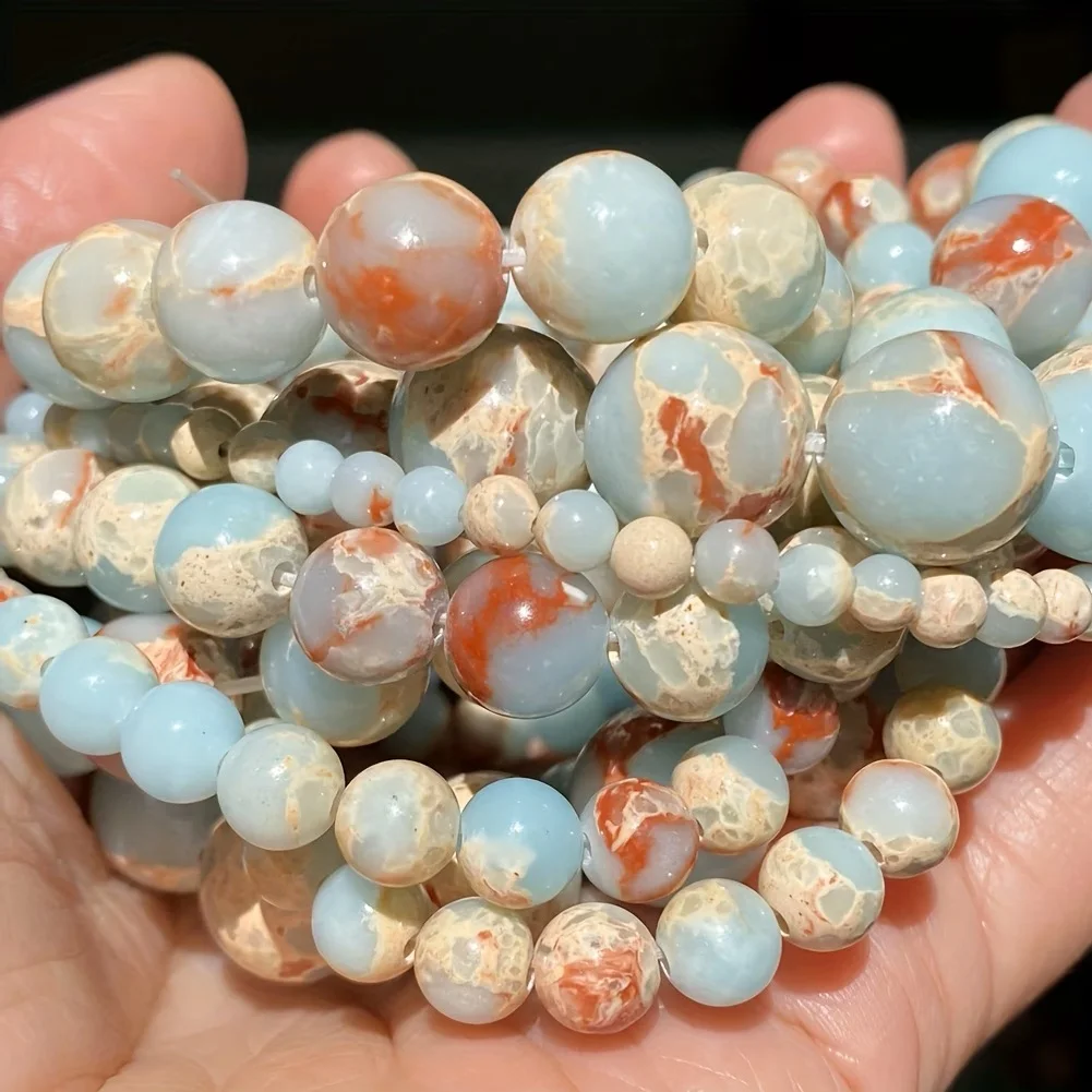 Natural Stone Beads Lava Jaspers Tiger Eye Quartz Agates Round Loose Beads for Jewelry Making DIY Bracelet Accessorie 4/6/8/10m
