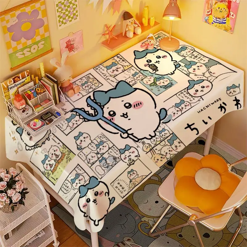 Chiikawa peripheral tablecloth cartoon cute Chiikawa dormitory bedroom desk dustproof cloth coffee table table cloth