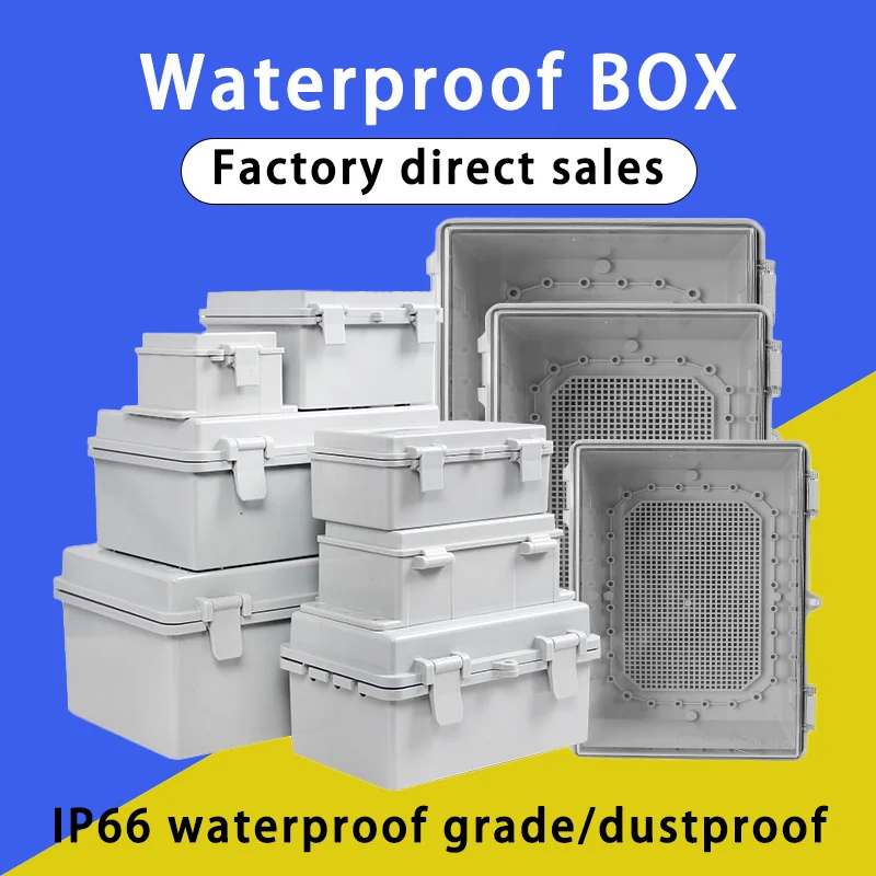 Outdoor IP66 ABS Plastic Enclosure Box Waterproof Power Junction Distribution Box for Electric Instrument Projects