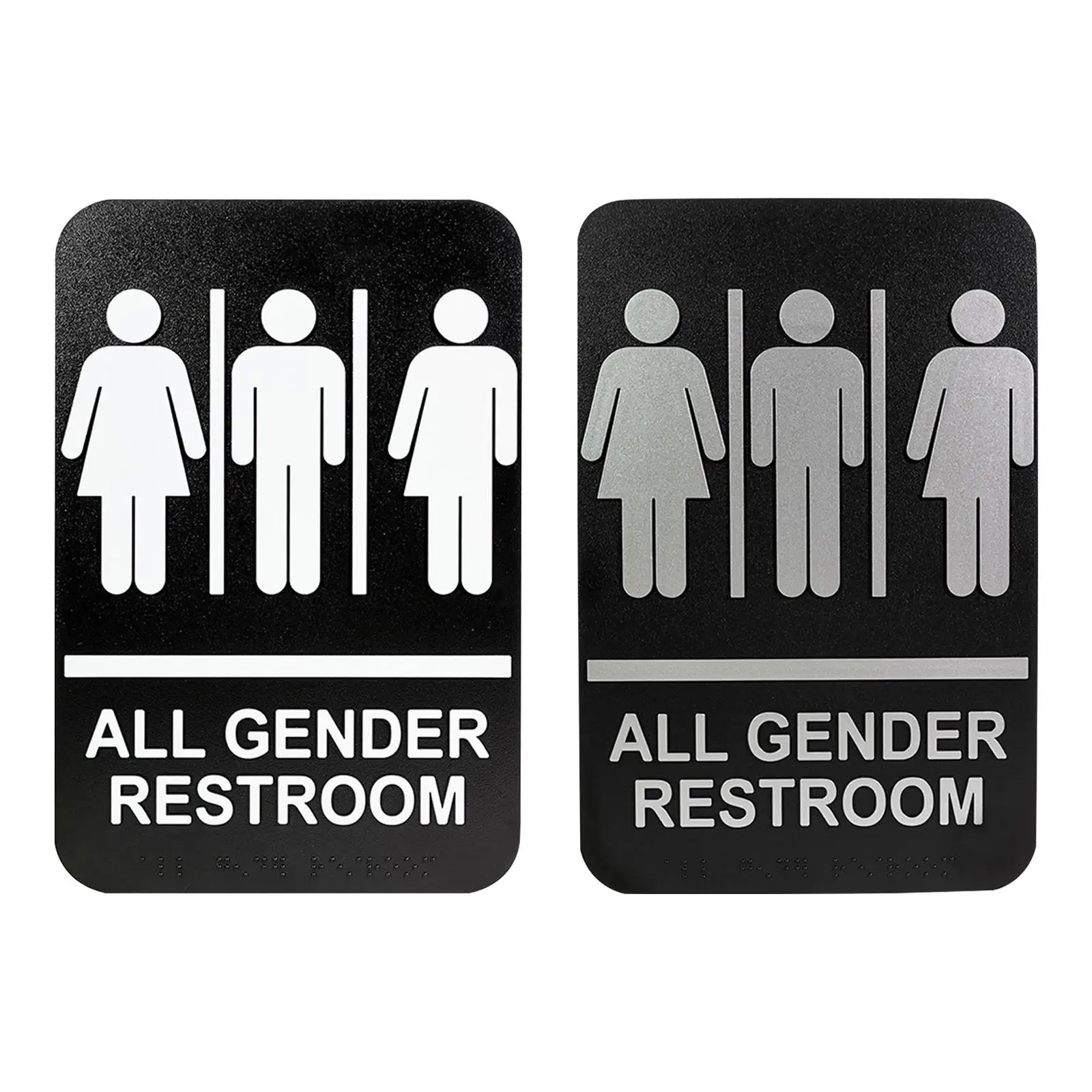 All Gender Restroom Sign Gender Neutral Self Adhesive Bathroom Door Sign Bathroom Decal for Bar Business Restaurant Home Office