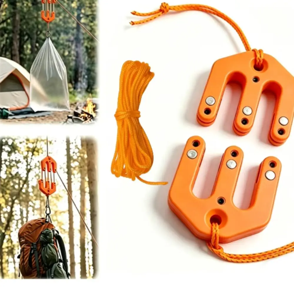 Multifunctional Portable Hoist Block Ultralight Nylon Material Tackle Pulley System Pulley System Portable Design