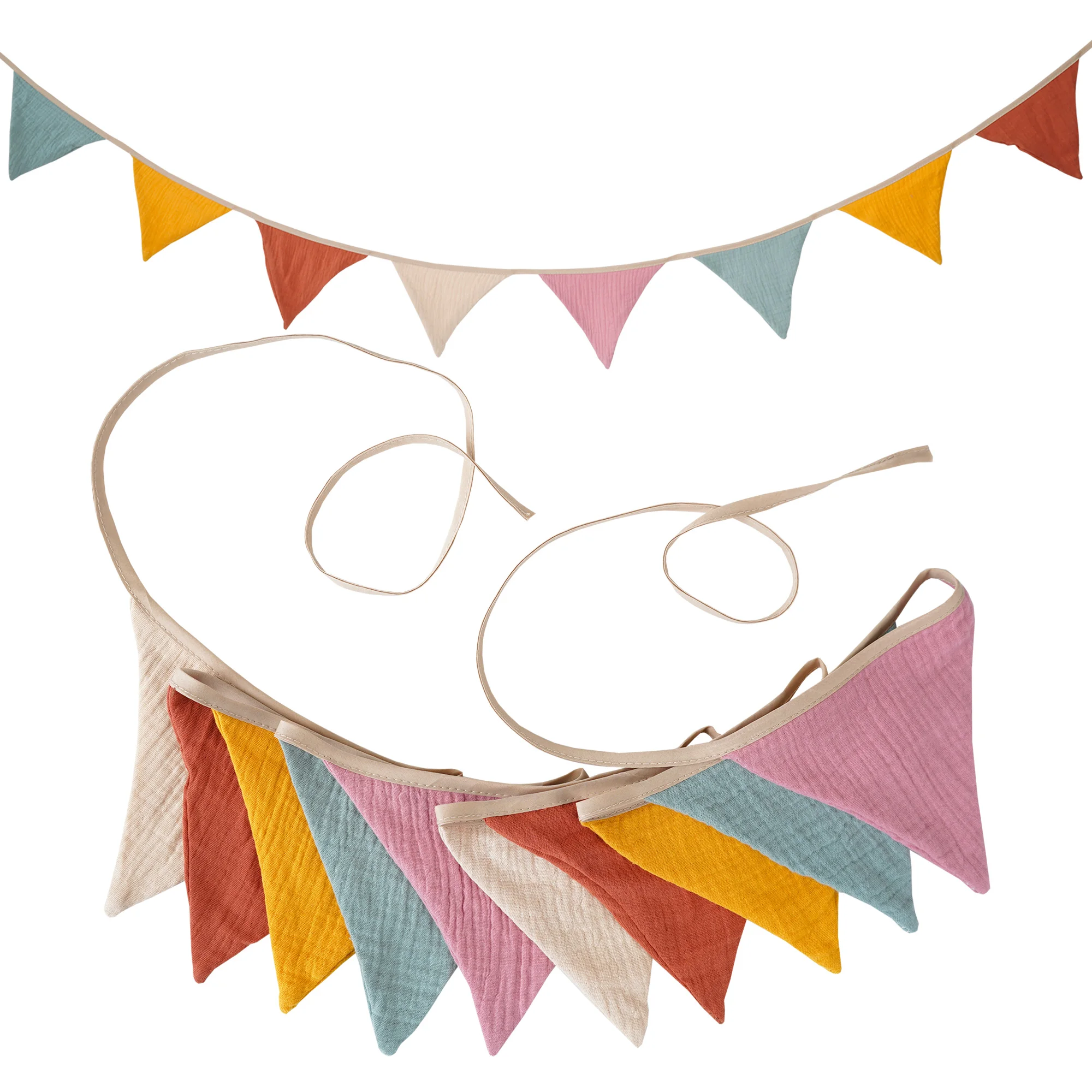 2,6 m kinderkamer stof vlaggenlijn 10 driehoekige wimpelvlaggen party decor banner thuis baby shower carnaval slinger