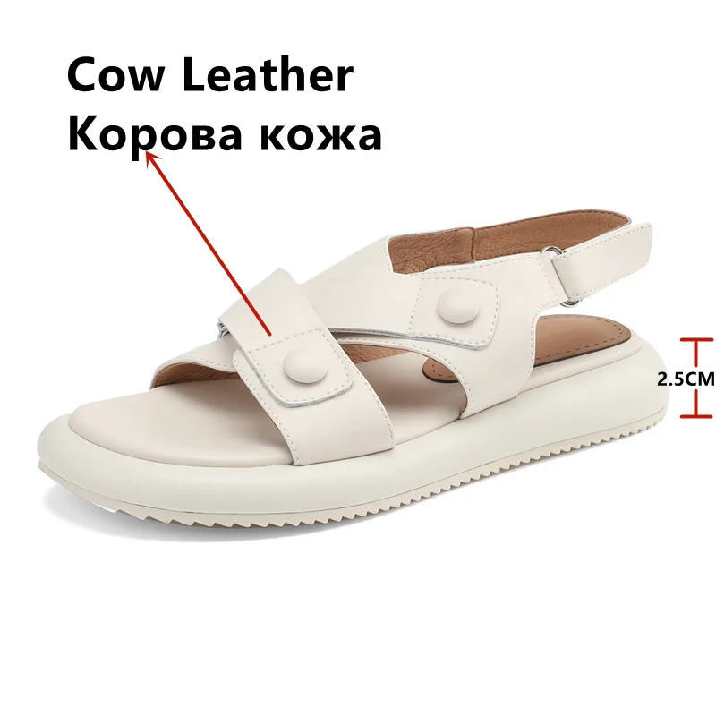 FEDONAS Leisure Summer Women Sandals Platforms Genuine Leather Fashion Shoes Woman Casual Outdoor Comfortable Ladies Flats 2024