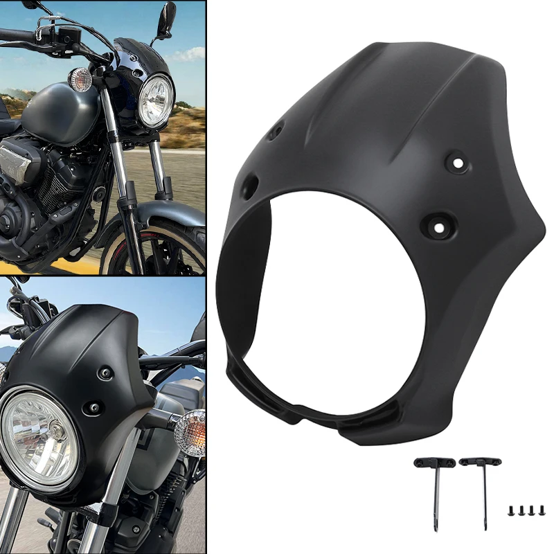 

Matte Black Motorcycle ABS Front Headlight Fairing Mask Cowl Cover For Yamaha XVS 950 SPEC BOLT 950 2013-2022