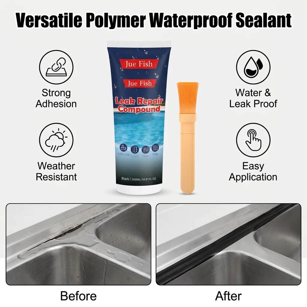 Waterproof Sealant Adhesive High-Polymer Compound Leak Proofing for Homeowners Roof Repair Bathroom Sealing Durable Glue