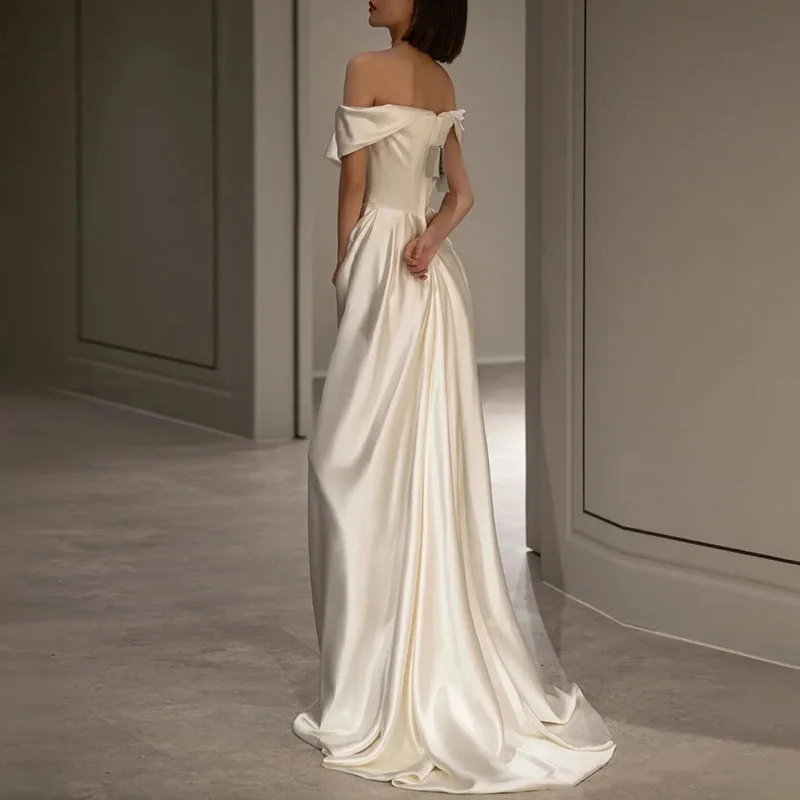 Robe de mariée dos nu sans bretelles de style coréen, robe de mariée, fermeture éclair, tout type de patients