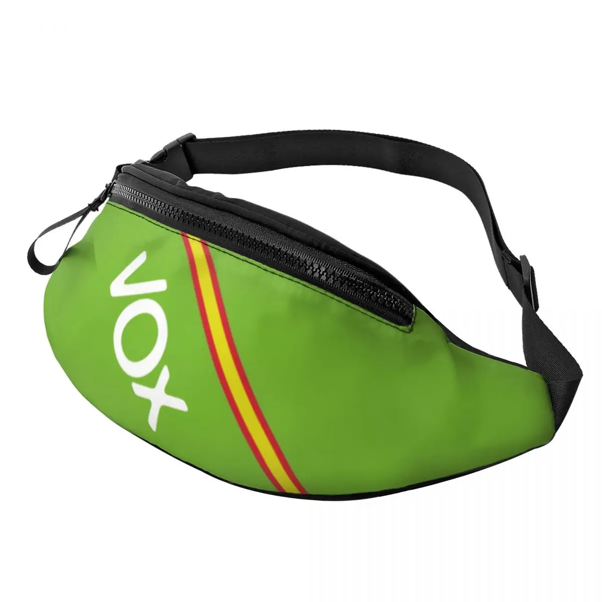 

Spain Vox Stripe Flag Fanny Pack for Men Women Fashion Spanish Political Party Crossbody Waist Bag Traveling Phone Money Pouch