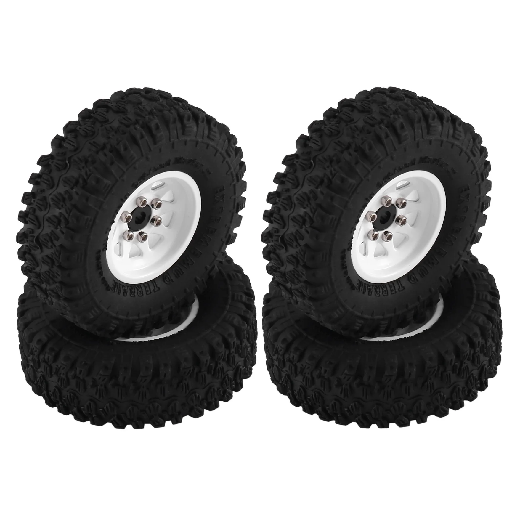 4pcs Metal 1.0" Beadlock Deep Dish Wheel Tire Set For 1/18 1/24 RC Crawler Car Axial SCX24 AX24 TRX4M FMS FCX24 Upgrade Parts