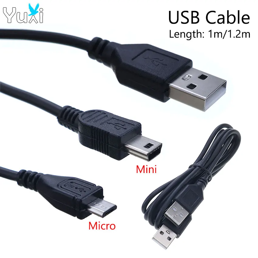 YuXi 1 Piece Micro Mini USB Charging Cable USB 2.0 Male To Male Data Charger Line For Mobile Phone Hard Disk Drive Camera