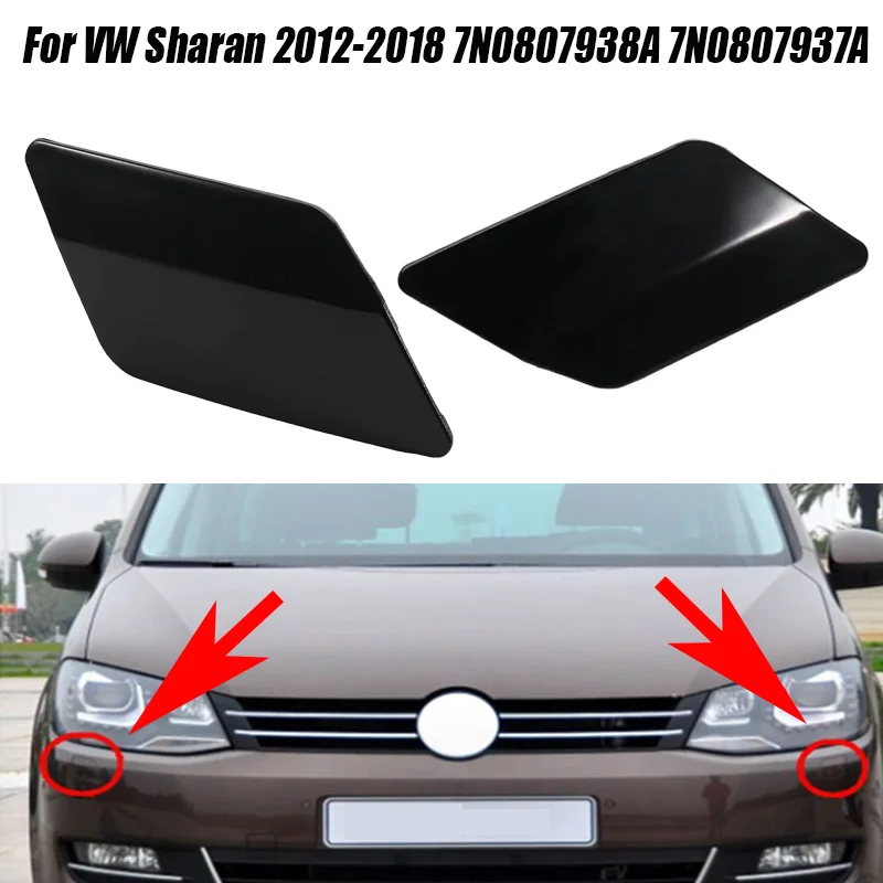 7N0807938A 7N0807937A for VW Sharan 2011‑2016 Headlight Washer Nozzle Cover LH RH Front Bumper Headlamp Spray Cap