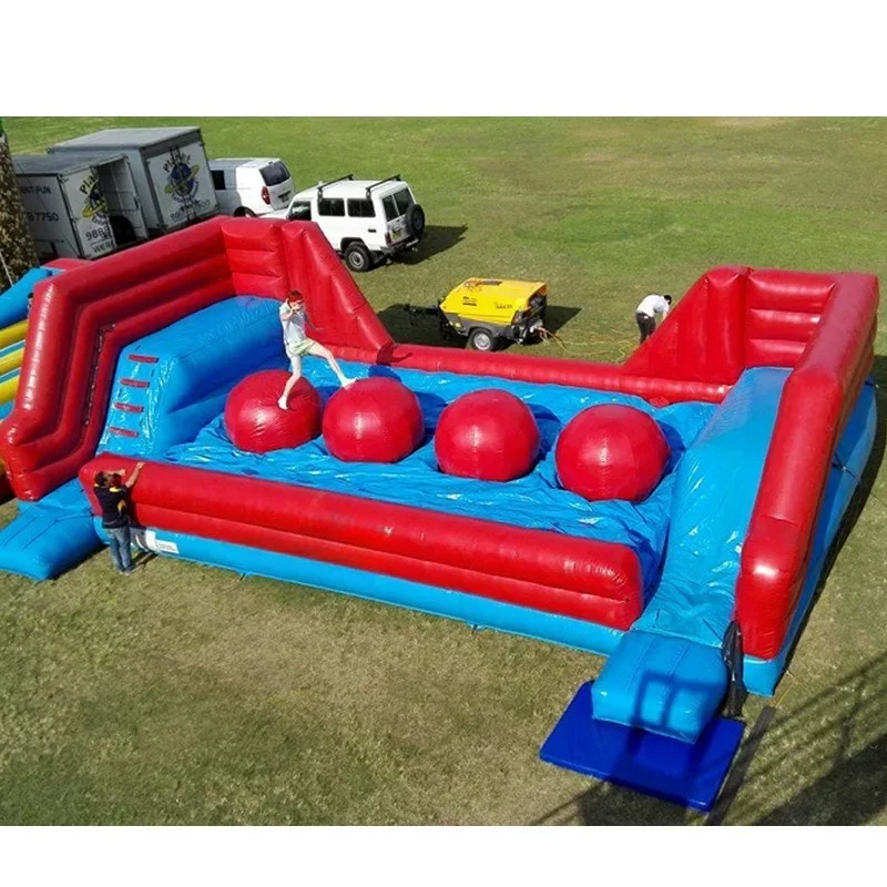 Crazy Sports Interactive Games Inflatable Big Baller Wipeout Course Challenge game  Inflatable Wipeout Jumping Baller