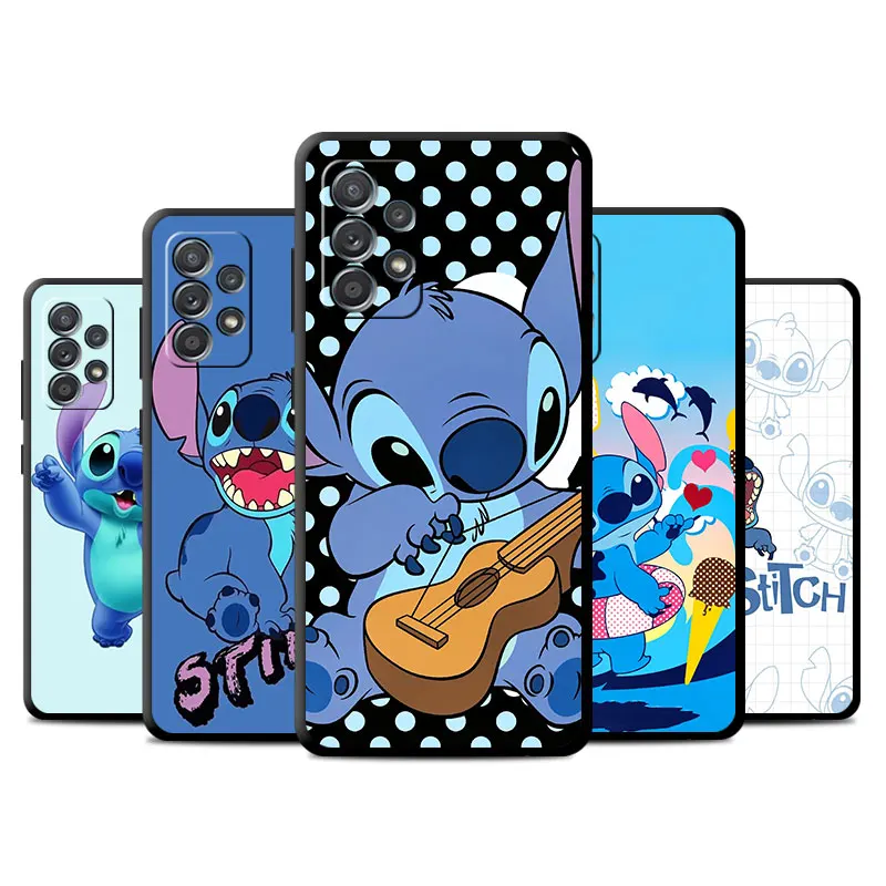 Disney Kawayi Stitch Capa Case For Samsung Galaxy A52 A53 A12 A13 A32 A33 A23 A51 A71 A21s A22 A54 A03 A04 A24 A34 Phone Cover