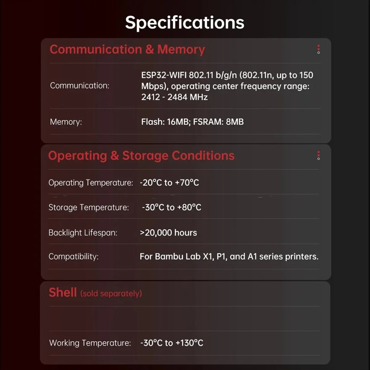DT75BG  Panda Knomi Display Screen Customize UI OTA Firmware Real-Time Updates for P1 A1 X1 MINI 3D Printers