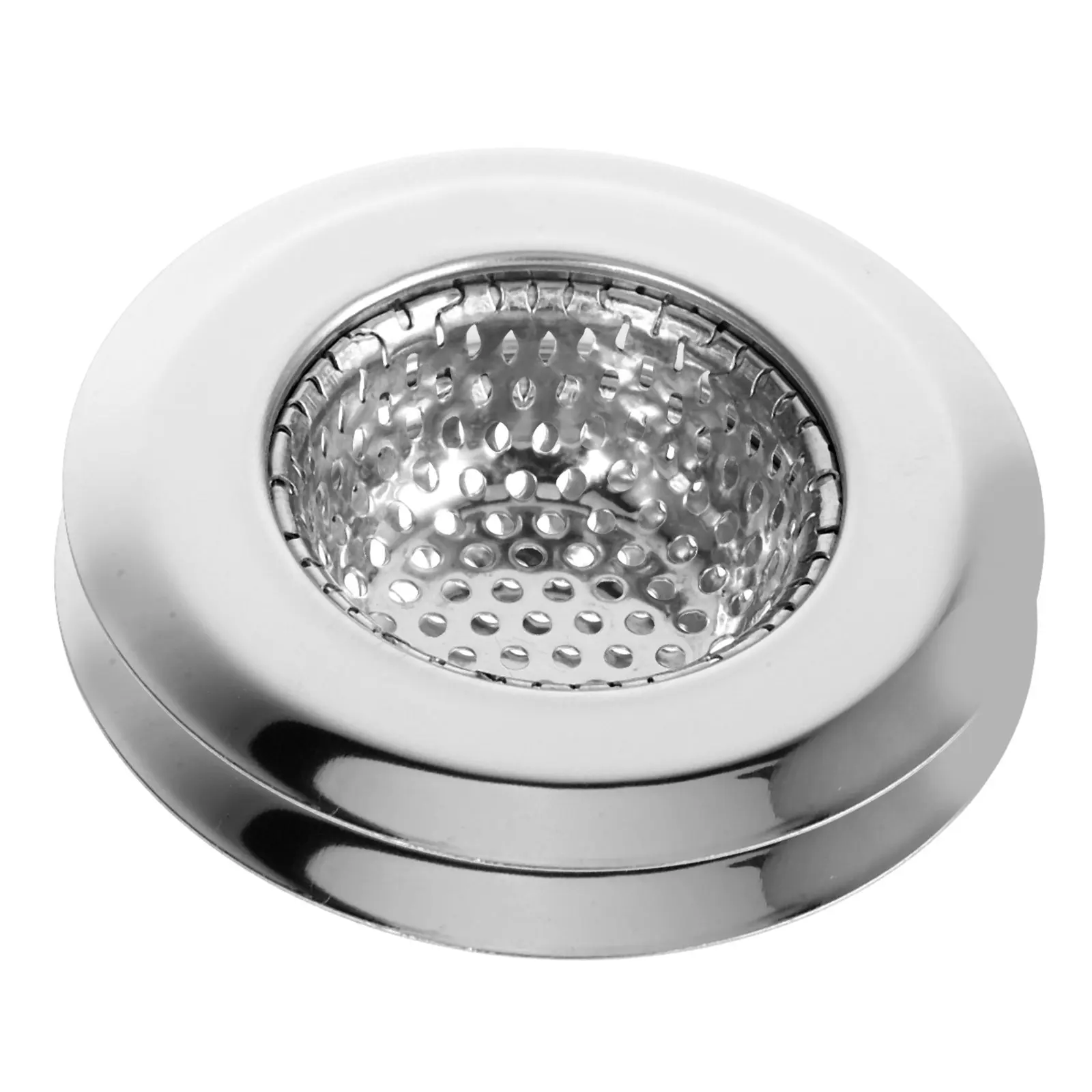 

2Pcs Stainless Steel Kitchen Sink Strainer Filter with Smooth Curved Edge Hair Catcher for Easy Draining and Anti-Clog