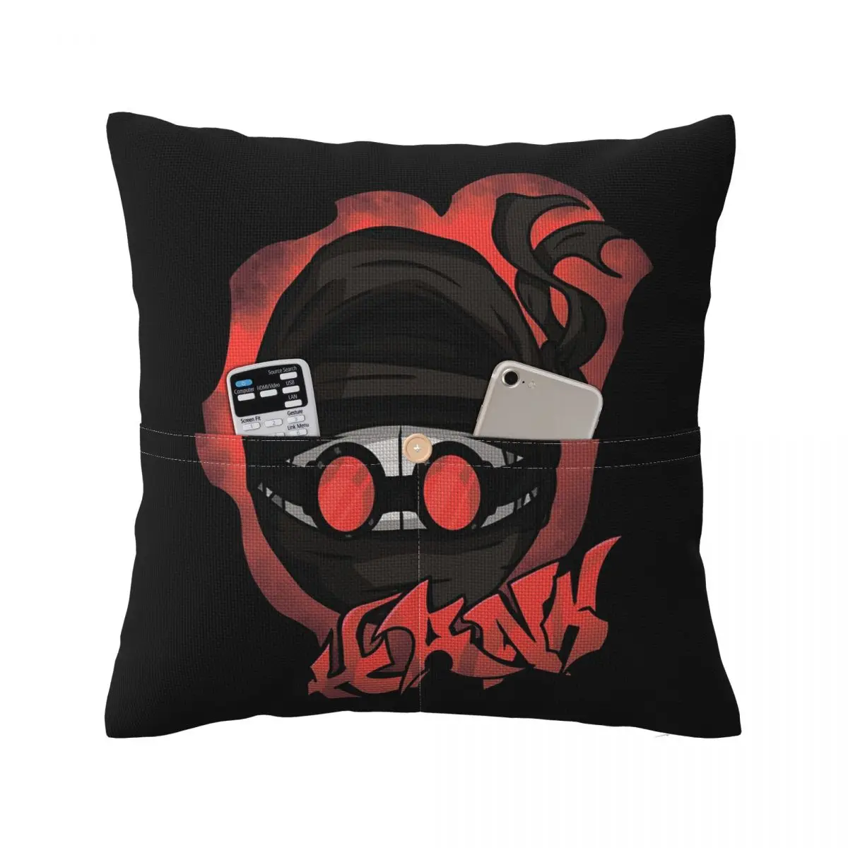 Madness Combat Hank Head Graffiti Square Linen Pillowcase Cushion Cover Polyester Decor Bed Home Comfort Throw Pillow