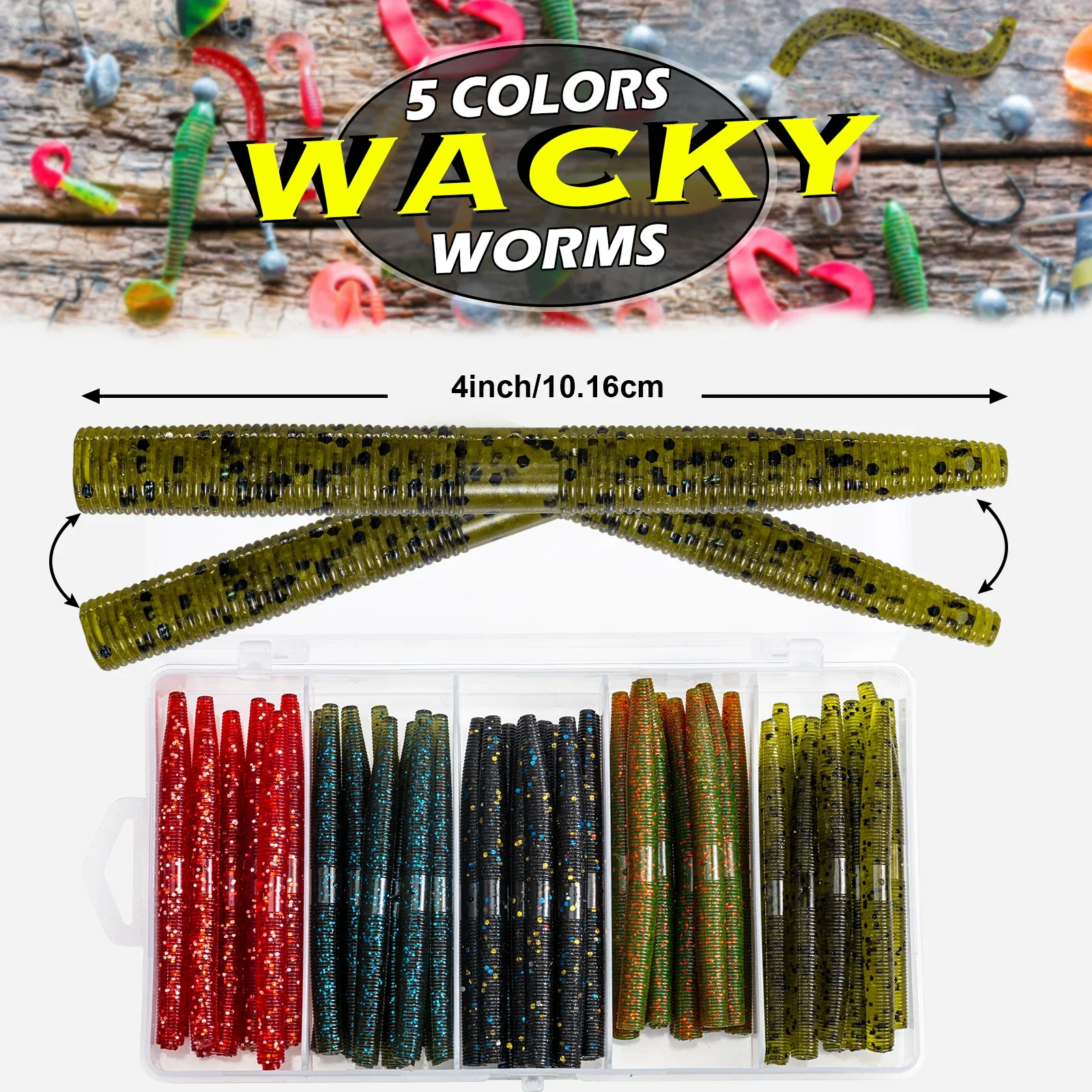 Goture 50pcs/lot Earthworm Baits 3in 4in Slow SinkingTrout Worm Soft Lures Freshwater Artificial Fishing Soft Lures Wobblers