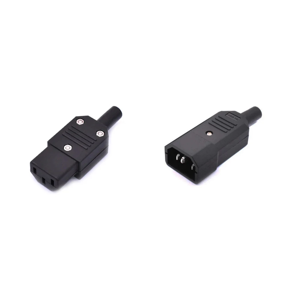 1PCS C14 C13 Electrical AC Socket 3 Female Male Inlet Plug Connector 3Pin Socket Mount