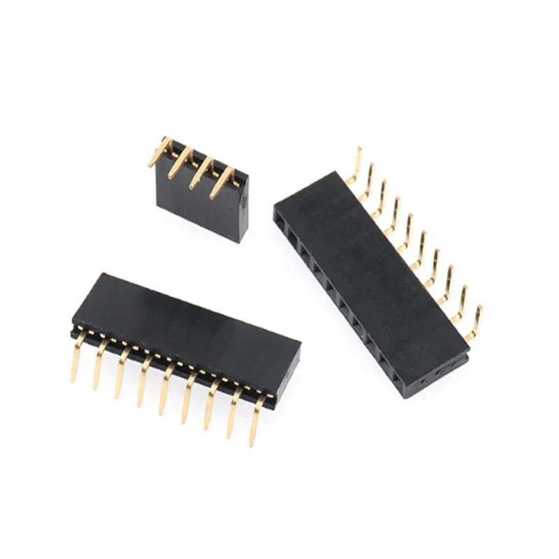 10PCS 1X2/3/4/5/6/8/10/40 Pin Single Row Right Angle Female Pin Header 2.54MM Pitch Strip Connector Socket