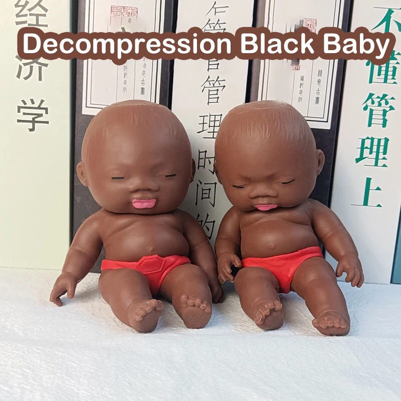 Cute Funny Black Baby Doll Pinch Decompression Toys Creative Soft Squeeze Slow Rebound Toy Relaxed Relief Party Tricky Toys Gift