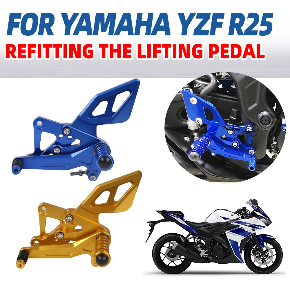 Motorcycle Adjustable Rearset Footrests Foot rests Foot Peg for YAMAHA YZF R25 R3 2015 - 2022 2021 2020 2019 2018