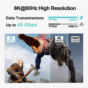 Conversor extrator de áudio HDMI 2.1 4K 120Hz Conversor de áudio HDMI 2.1 8K HDMI para HDMI Áudio + Vídeo + Áudio coaxial digital + Áudio auxiliar 10 principais vendas conversor dante de áudio - №3