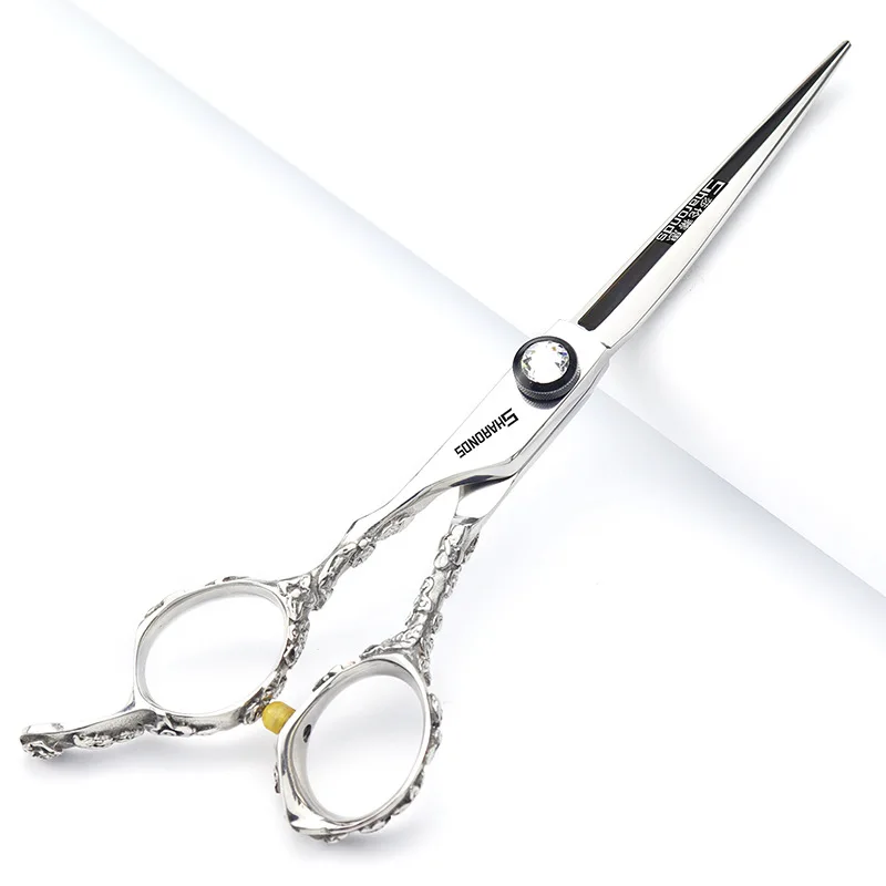 Textured Scissors Left Hand Barber Scissors Flat Scissors Dental Scissors Special Barber Tools 5.5/6 Inch