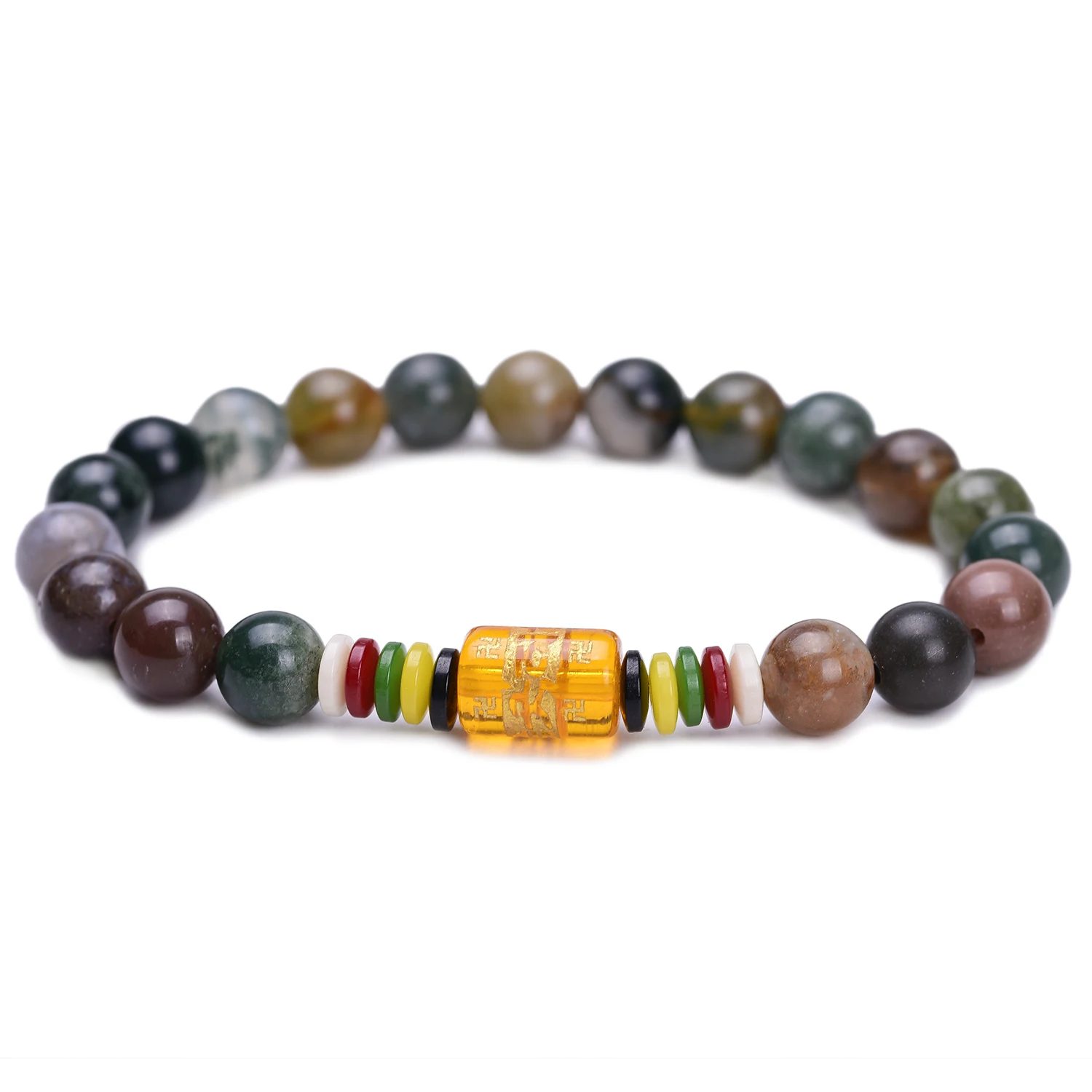 Romantic Jewelry&8mm Natural Onyx Stone Bracelet The six Buddhist Mantra bracelets bead bracelets Wholesale