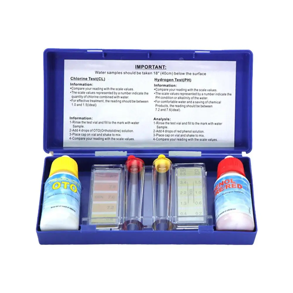 PH Chlorine Water Test Kit Tester Hydrotool Testing Kit Swimming Pool Hydroponics Aquarium Accessories