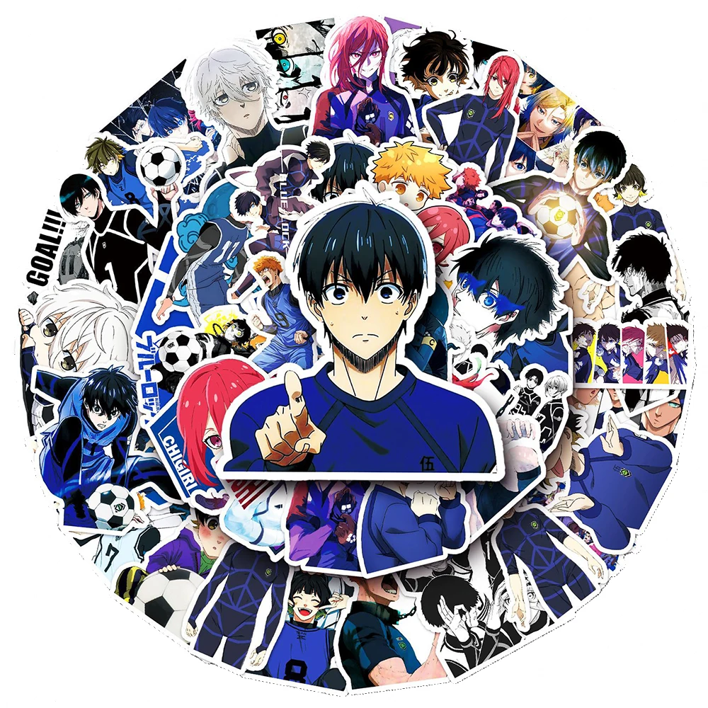 10/30/50 Stück Japanische Anime Blue Lock Graffiti-Aufkleber Klassische Manga-Sticker Coole DIY Laptop Handy Wasserdichte Cartoon-Aufkleber