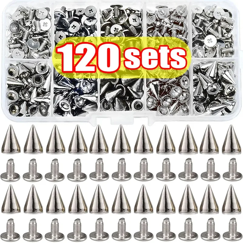 

DIY Sturdy Punk Rivet Alloy Warhead Screw Pointed Nail Sharp Spike Gothic Easy Installation Rivets Shoe Belt Clothes Decoration