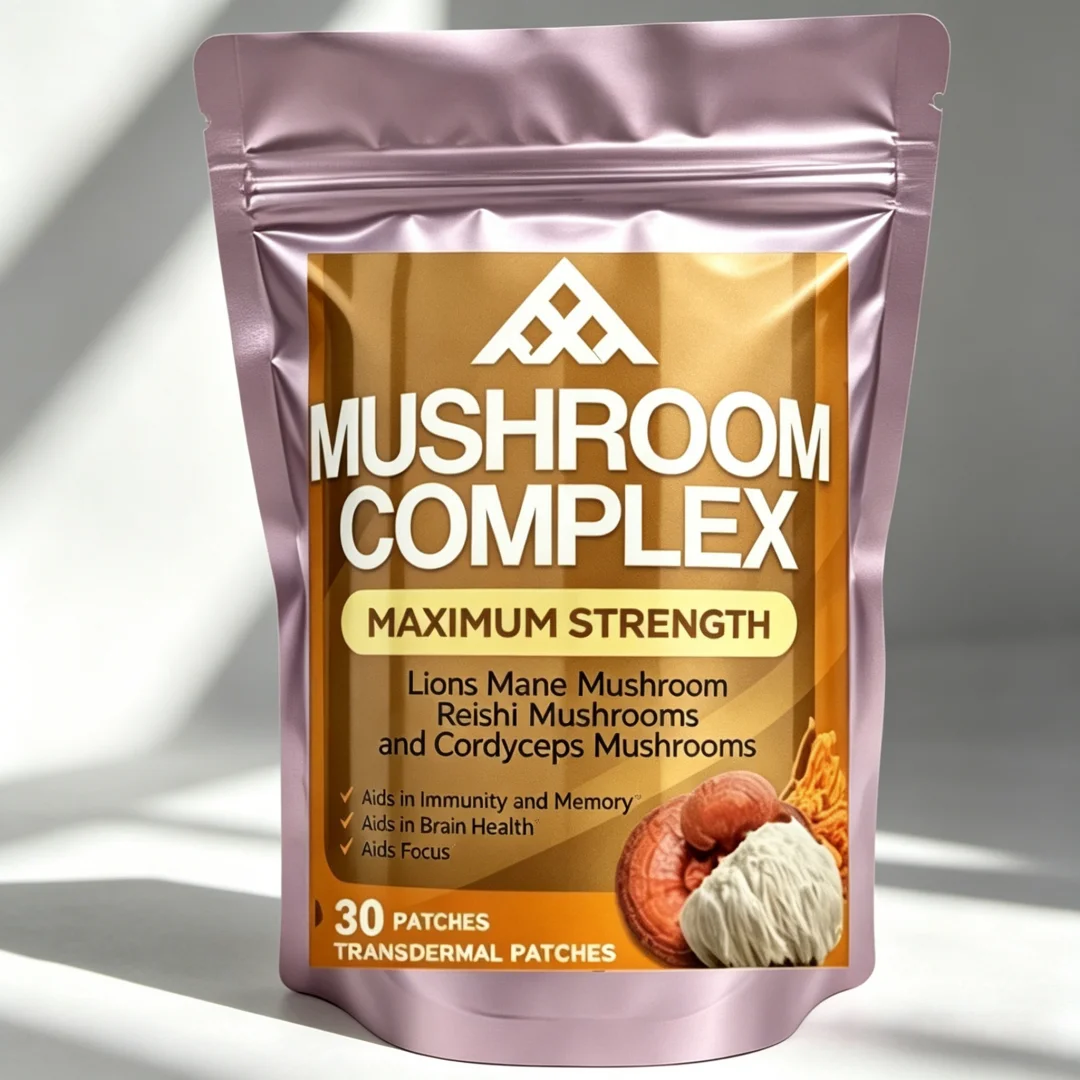 30 Patches Mushroom Complextransdermal Patches Premium Lions Mane, Cordyceps, And Reishi Mushroom Strengthen Immunity