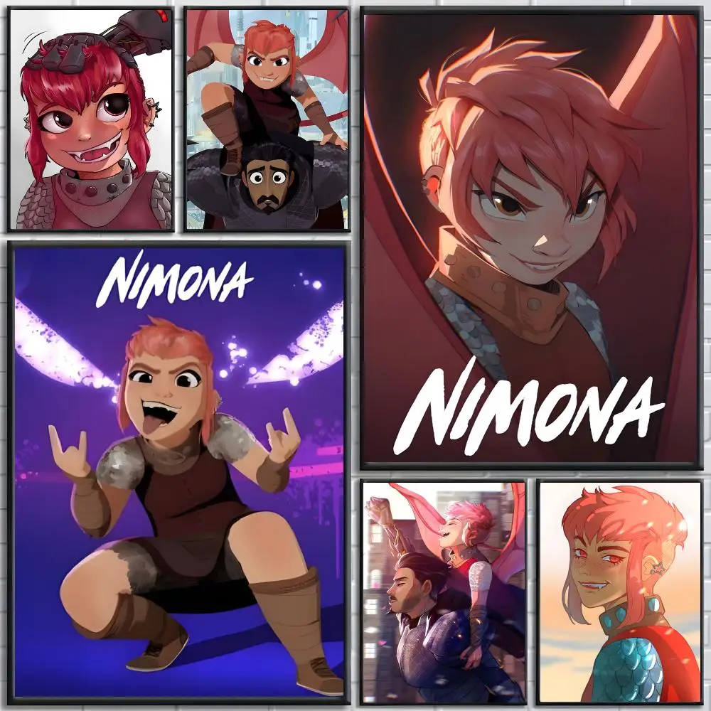 Nimona Movie Poster poster Self-adhesive wall stickers, suitable for room decoration, high-quality printing.