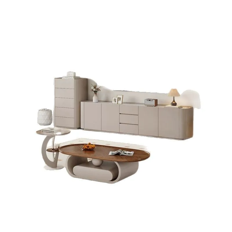 TV cabinet coffee table combination simple modern small apartment living room rock slab floor practical TV cabinet