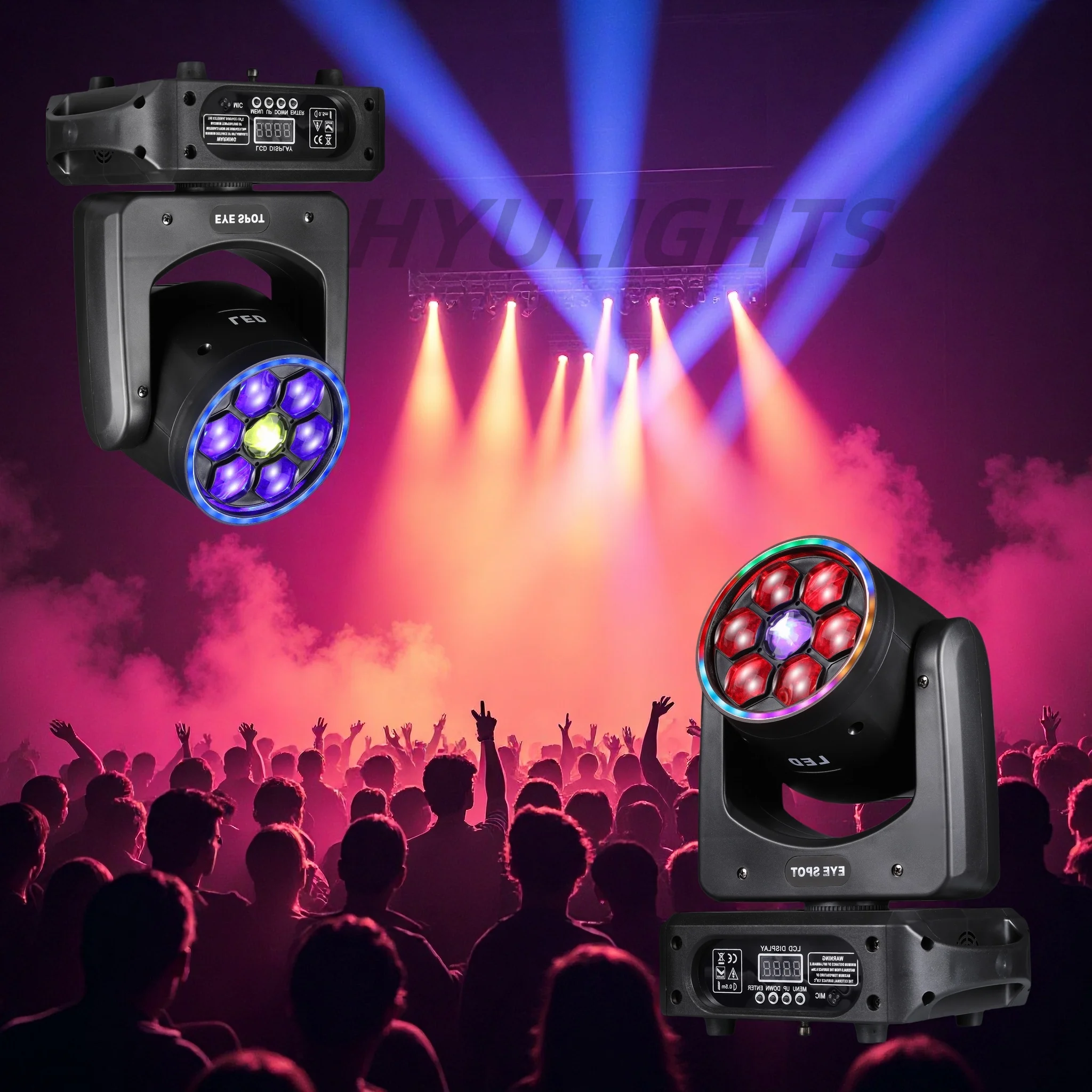 150W Bee Eye Gobo Moving Head Lights 6X12W RGBW Stage Lights DMX512 DJ Lights For Disco Party Club Bar Show