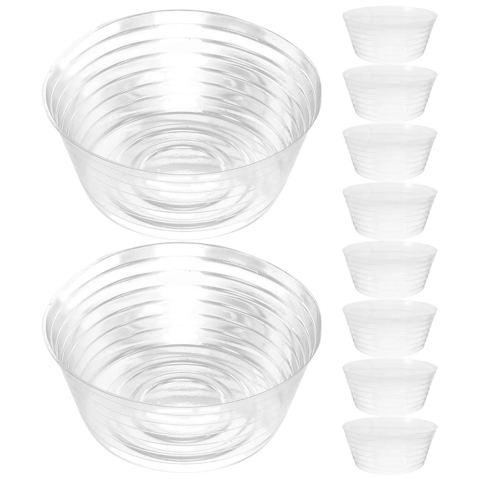10Pcs Clear Plastic Plant Saucers Deep Drip Trays Leakproof Waterproof Liners for Indoor Outdoor Pots