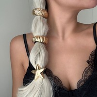 Metal Irregular star Hammer pattern Hair Bands Ropes Headband Elastic HairPins Hairband for Women Fashion Hair Accessories Gift